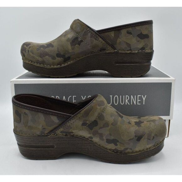 Dansko Womens Size EU 38 US 7.5-8 Camo Camouflage Suede Professional Clogs Shoes - Picture 8 of 12